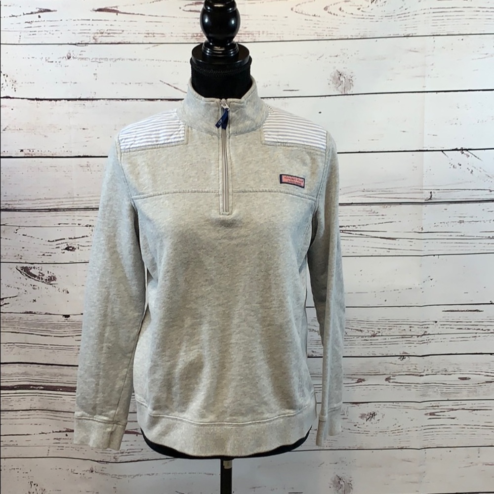 Vineyard Vines Women’s Oxford Stripe Grey Top